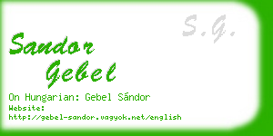 sandor gebel business card